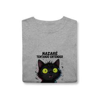 Nome do produto Camiseta Infantil NAZARÉ TENTANDO ENTENDER - CAMISETA GATO MALUCO