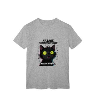 Nome do produto Camiseta Infantil NAZARÉ TENTANDO ENTENDER - CAMISETA GATO MALUCO