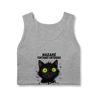 Nome do produto Regata - NAZARÉ TENTANDO ENTENDER - GATO PRETO CONFUSO