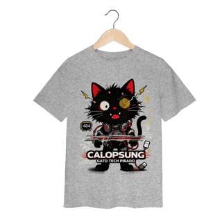 Nome do produto Camiseta Calopsung Gato Tech Pirado - Meme Tecnologia