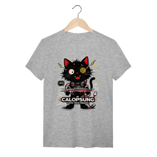 Nome do produto Camiseta Calopsung Gato Tech Pirado - Meme Tecnologia