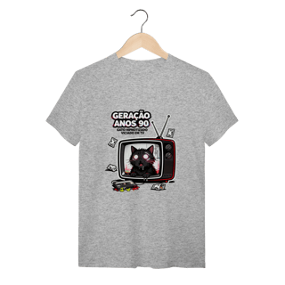 Nome do produto Camiseta Geração Anos 90 Gato Hipnotizado TV Nostalgia Retrô
