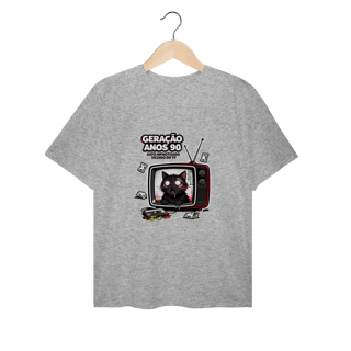 Nome do produto Camiseta Geração Anos 90 Gato Hipnotizado TV Nostalgia Retrô