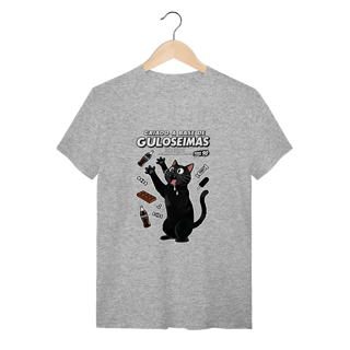 Nome do produto Camiseta Criado Base Guloseimas Gato Viciado Fome Nostalgia