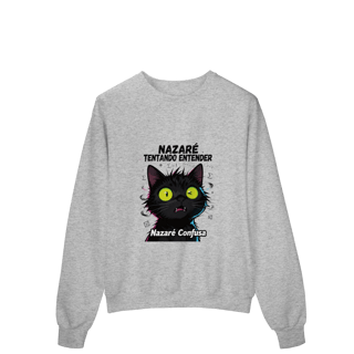Nome do produto Moletom Prime - NAZARÉ TENTANDO ENTENDER - GATO PRETO CONFUSO