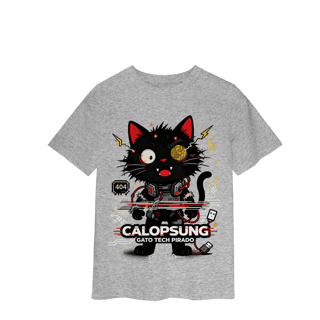 Nome do produto Camiseta Calopsung Gato Tech Pirado - Meme Tecnologia