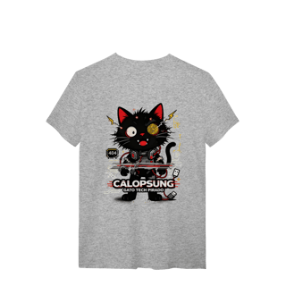 Nome do produto Camiseta Calopsung Gato Tech Pirado - Meme Tecnologia