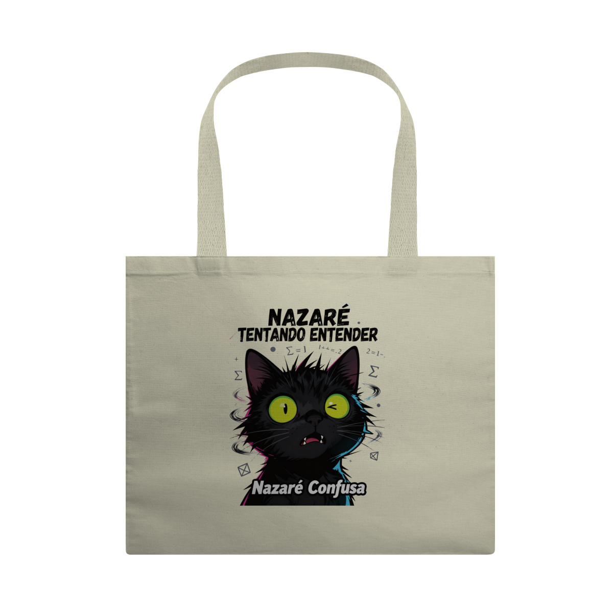 Nome do produto: Ecobag - NAZARÉ TENTANDO ENTENDER - GATO PRETO CONFUSO