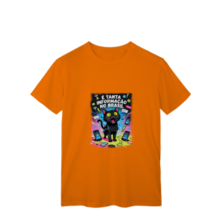 Nome do produto Camiseta E Tanta Informação no Brasil - Gato Preto Surtado Meme