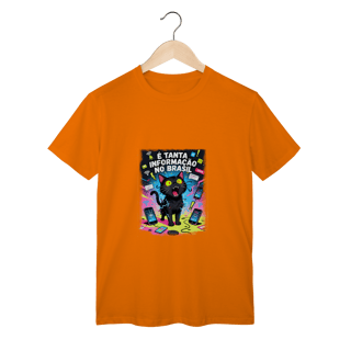Nome do produto Camiseta E Tanta Informação no Brasil - Gato Preto Surtado Meme