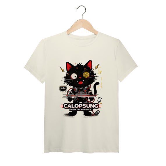 Camiseta Calopsung Gato Tech Pirado - Meme Tecnologia