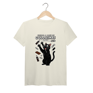 Nome do produto Camiseta Criado Base Guloseimas Gato Viciado Fome Nostalgia