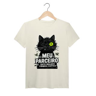 Camiseta Meu Parceiro Gato Maluco Streetwear Firmeza Caótica