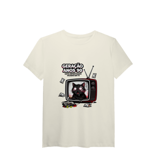 Nome do produto Camiseta Geração Anos 90 Gato Hipnotizado TV Nostalgia Retrô