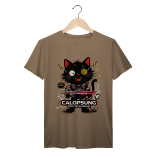 Nome do produto Camiseta Calopsung Gato Tech Pirado - Meme Tecnologia