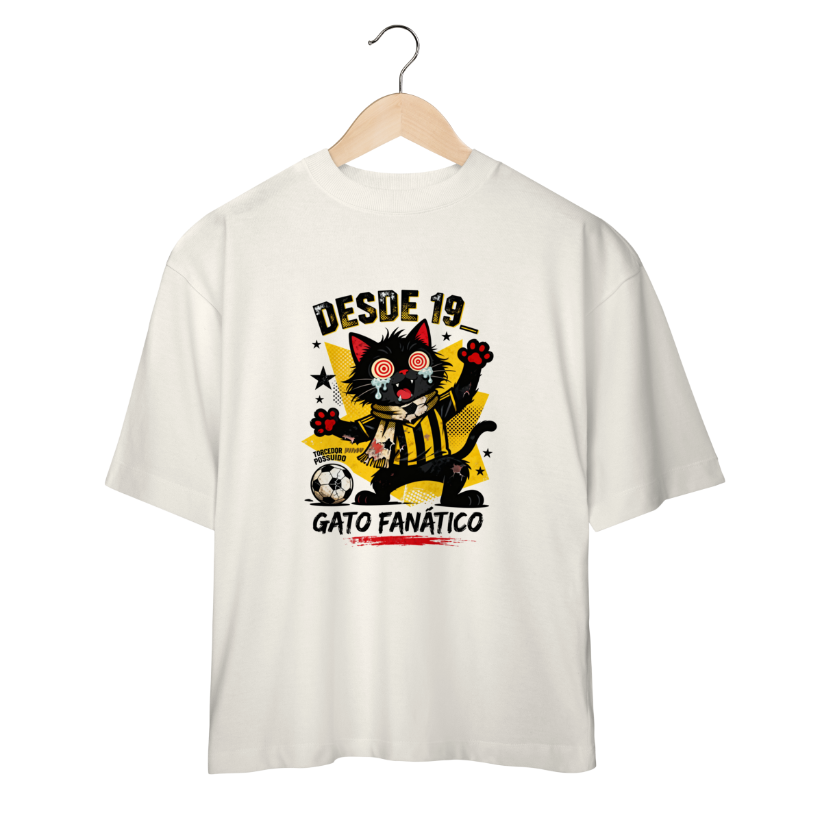 Nome do produto: Camiseta Torcedor Possuído - Gato Fanático Futebol Retrô