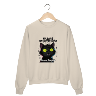 Nome do produto Moletom Prime - NAZARÉ TENTANDO ENTENDER - GATO PRETO CONFUSO