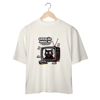 Nome do produto Camiseta Geração Anos 90 Gato Hipnotizado TV Nostalgia Retrô