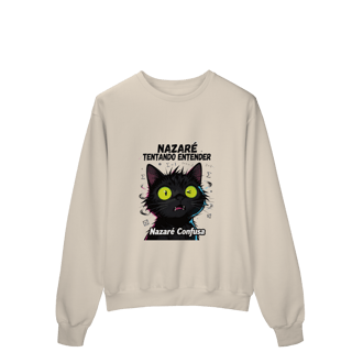 Nome do produto Moletom Prime - NAZARÉ TENTANDO ENTENDER - GATO PRETO CONFUSO