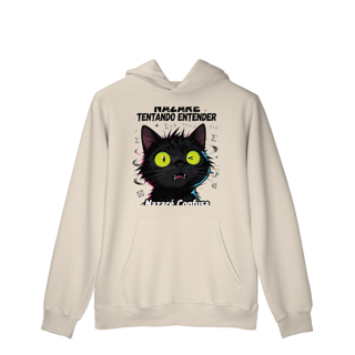 Nome do produto Moletom Prime Canguru - NAZARÉ TENTANDO ENTENDER - GATO PRETO CONFUSO