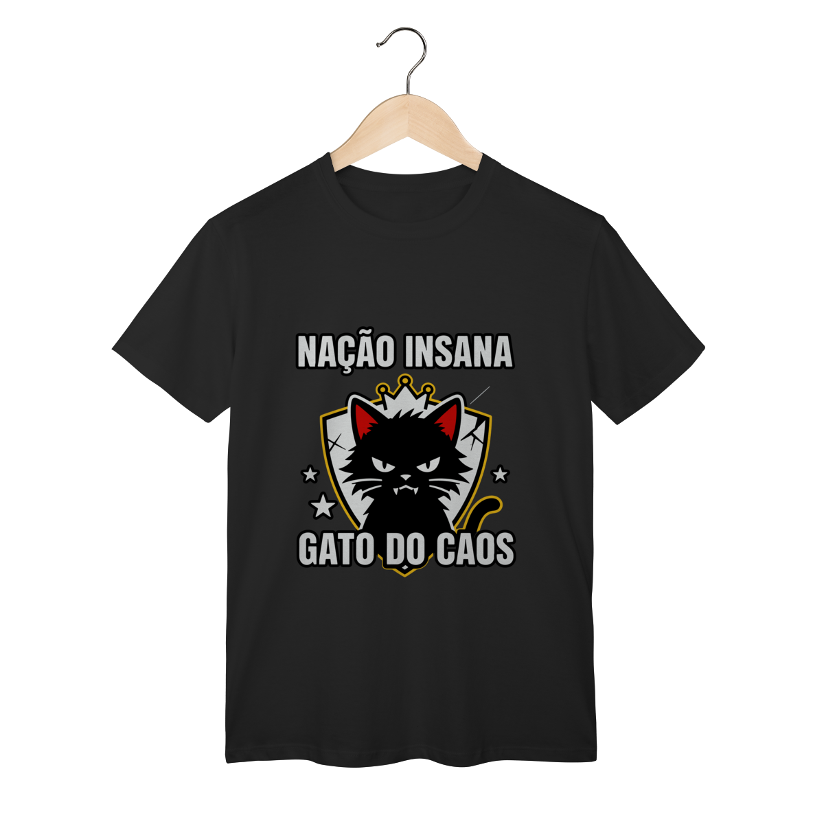 Nome do produto: Camiseta Nação Insana Gato do Caos Meme Streetwear