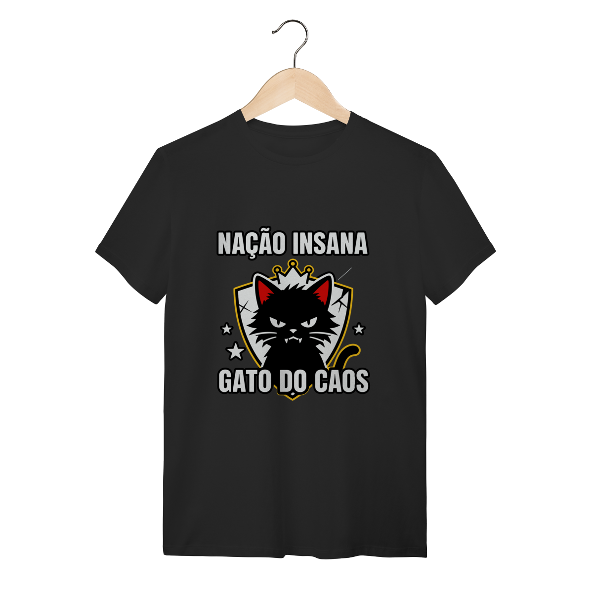 Nome do produto: Camiseta Nação Insana Gato do Caos Meme Streetwear