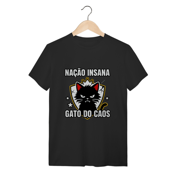 Camiseta Nação Insana Gato do Caos Meme Streetwear