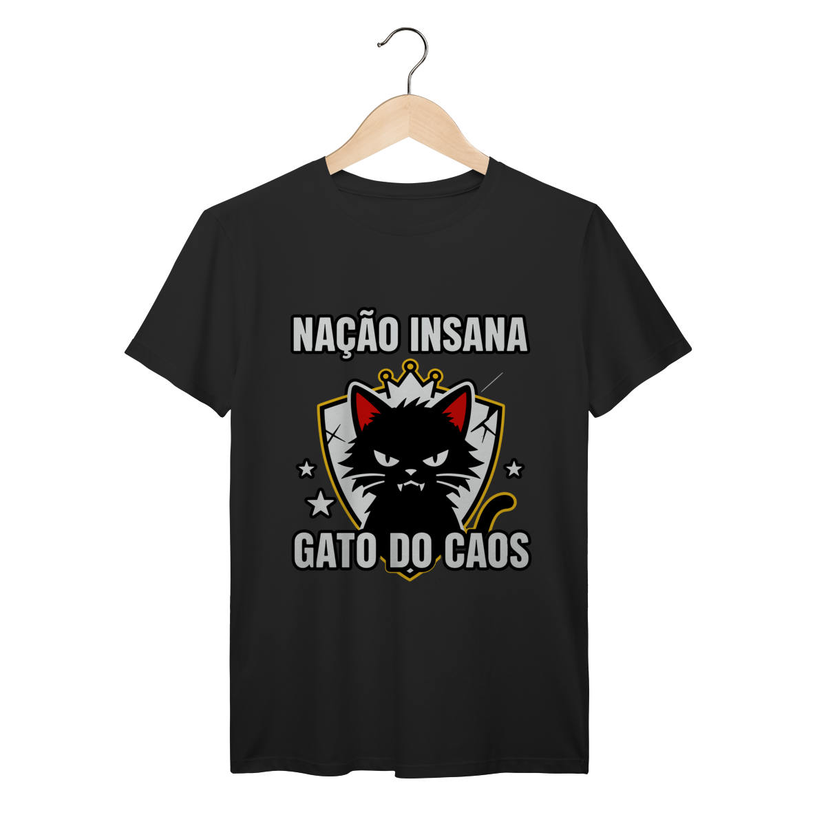Nome do produto: Camiseta Nação Insana Gato do Caos Meme Streetwear