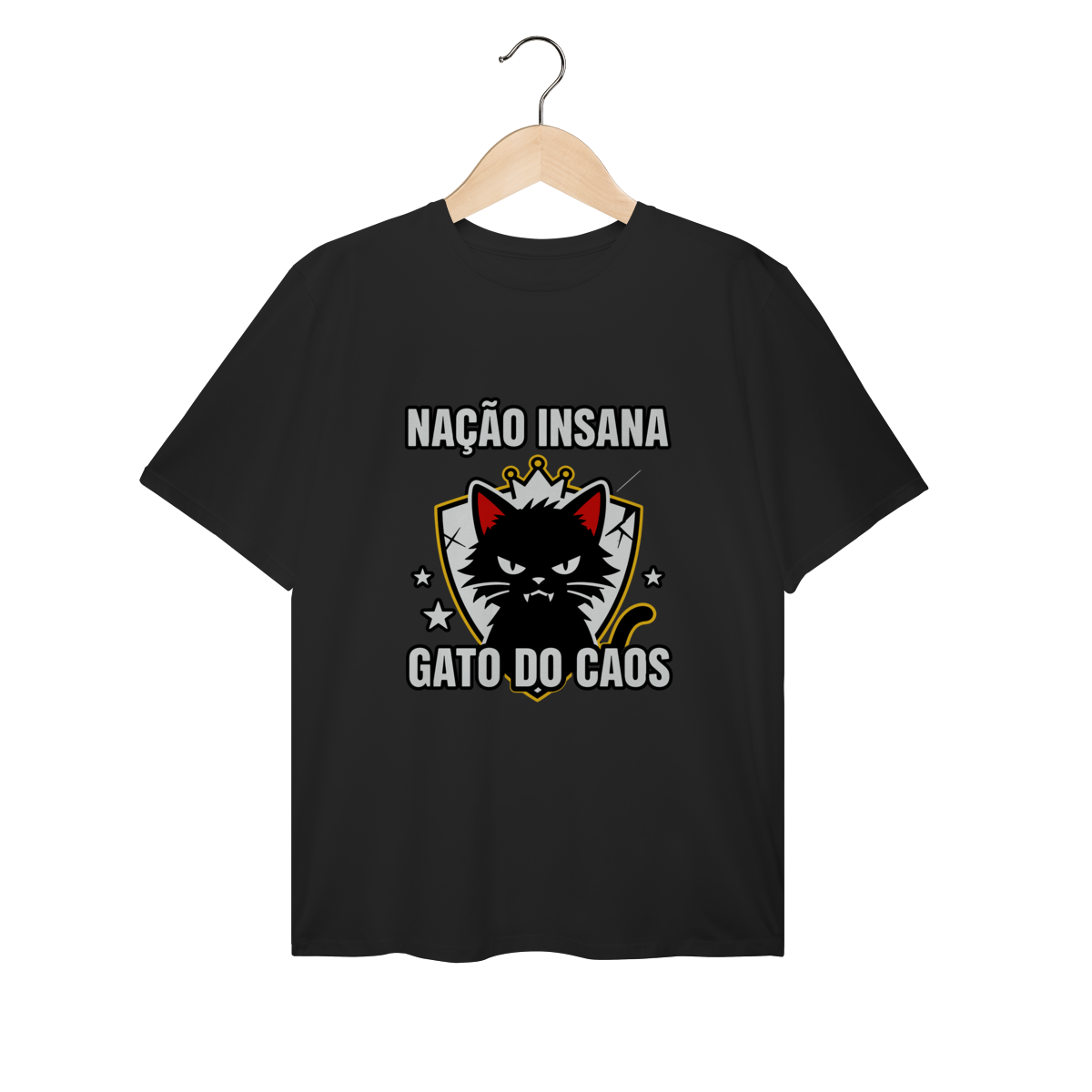 Nome do produto: Camiseta Nação Insana Gato do Caos Meme Streetwear