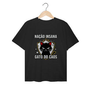 Nome do produto Camiseta Nação Insana Gato do Caos Meme Streetwear