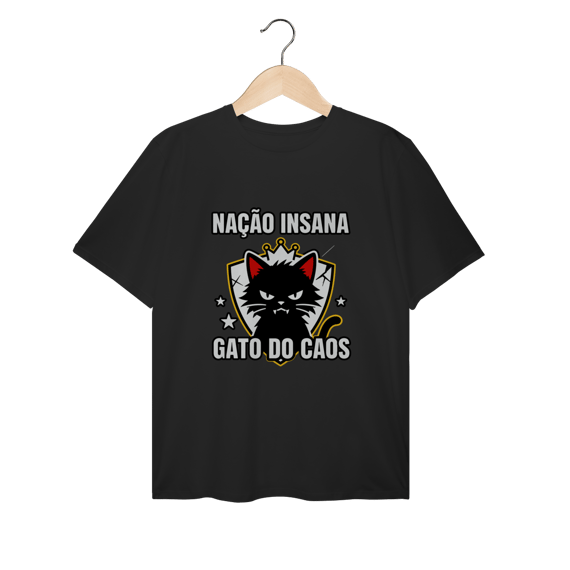 Camiseta Nação Insana Gato do Caos Meme Streetwear