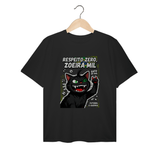 Camiseta Respeito Zero Zoeira Mil Gato do Mal Futebol