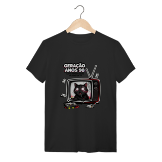 Nome do produto Camiseta Geração Anos 90 Gato Hipnotizado TV Nostalgia Retrô