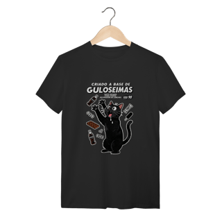 Camiseta Criado Base Guloseimas Gato Viciado Fome Nostalgia