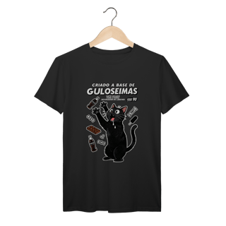 Camiseta Criado Base Guloseimas Gato Viciado Fome Nostalgia
