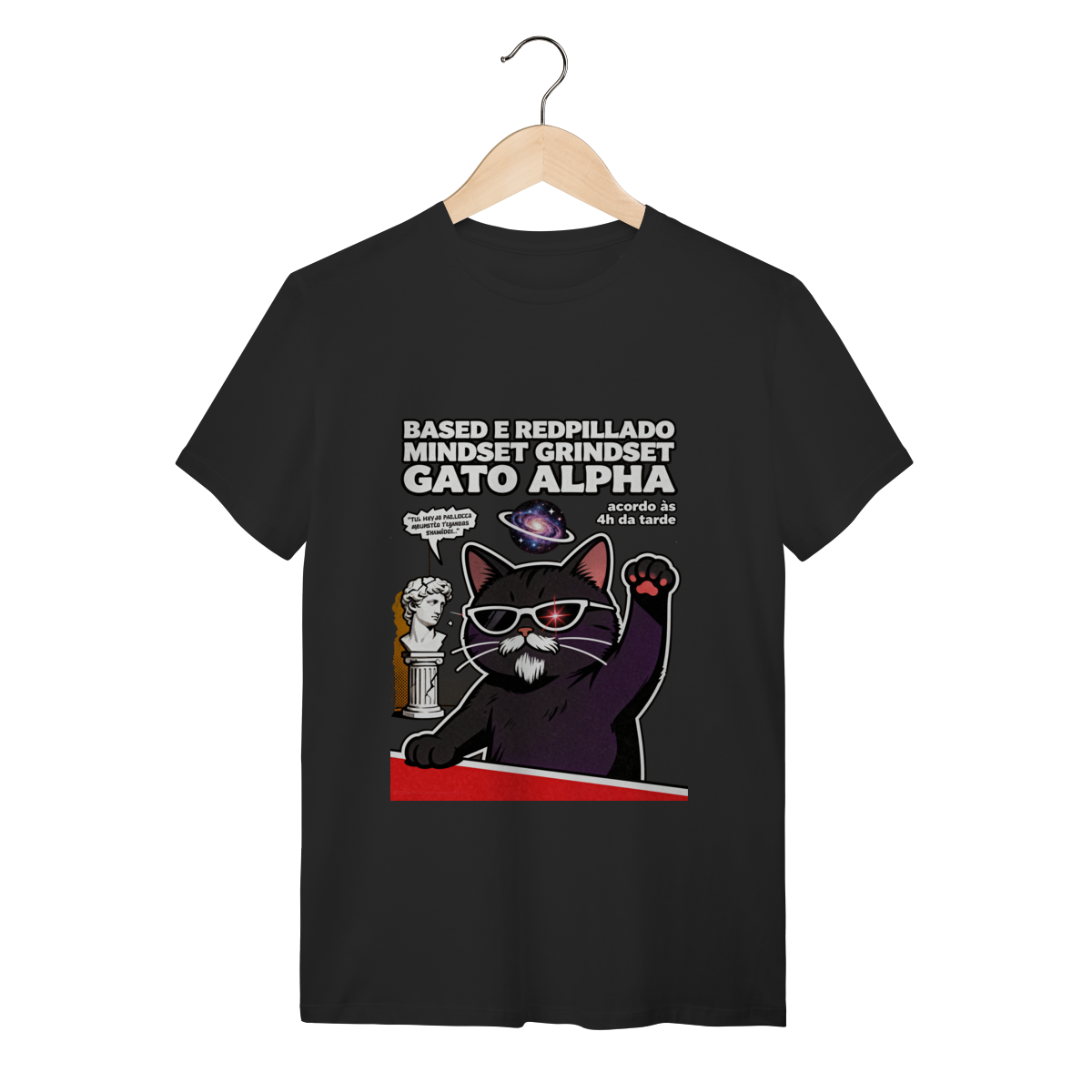Camiseta Based Redpillado Gato Alpha Sigma Mindset Ironic