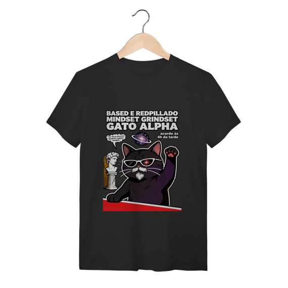 Camiseta Based Redpillado Gato Alpha Sigma Mindset Ironic