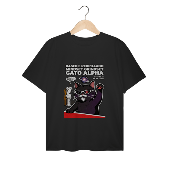 Camiseta Based Redpillado Gato Alpha Sigma Mindset Ironic
