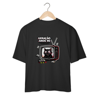Nome do produto Camiseta Geração Anos 90 Gato Hipnotizado TV Nostalgia Retrô