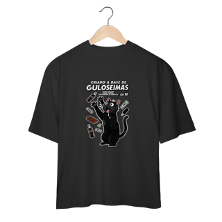 Nome do produto Camiseta Criado Base Guloseimas Gato Viciado Fome Nostalgia