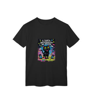Nome do produto Camiseta E Tanta Informação no Brasil - Gato Preto Surtado Meme