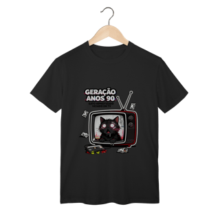Nome do produto Camiseta Geração Anos 90 Gato Hipnotizado TV Nostalgia Retrô