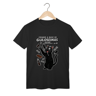 Nome do produto Camiseta Criado Base Guloseimas Gato Viciado Fome Nostalgia