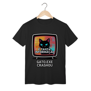 Nome do produto Camiseta É Tanta Informação Gato.exe Crashou Digital Demon Dicavalli Meme