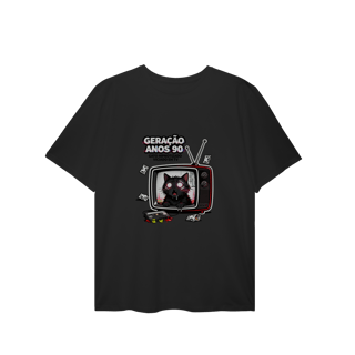 Nome do produto Camiseta Geração Anos 90 Gato Hipnotizado TV Nostalgia Retrô