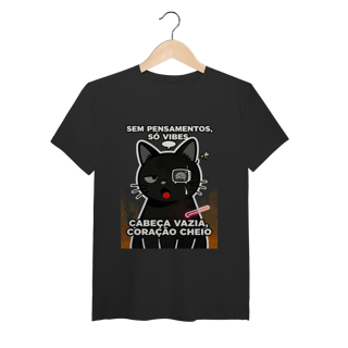 Nome do produto Camiseta Sem Pensamentos Só Vibes Gato Braindead Gen Z