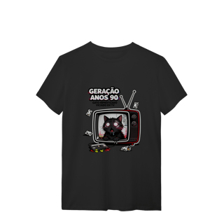 Nome do produto Camiseta Geração Anos 90 Gato Hipnotizado TV Nostalgia Retrô