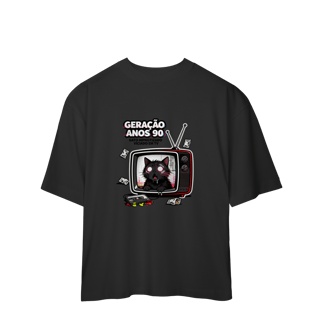 Nome do produto Camiseta Geração Anos 90 Gato Hipnotizado TV Nostalgia Retrô