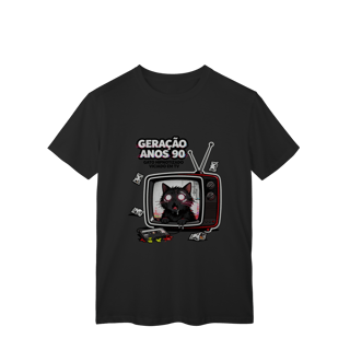 Nome do produto Camiseta Geração Anos 90 Gato Hipnotizado TV Nostalgia Retrô