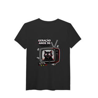 Nome do produto Camiseta Geração Anos 90 Gato Hipnotizado TV Nostalgia Retrô